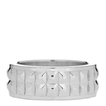 Tiffany Sterling Silver Two Row Diamond Point Band Ring 55 7.25 1 of 4