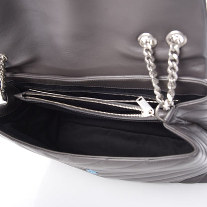 Saint Laurent Calfskin Y Quilted Monogram Large Loulou Chain Satchel Asphalt 5 of 7