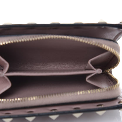 Valentino Garavani Calfskin Rockstud Compact Bi-Fold Wallet Poudre 6 of 8