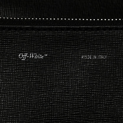 Off-White Saffiano Striped Mini Diag Binder Clip Bag Black White 6 of 11