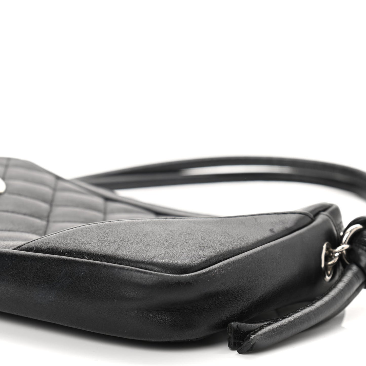 Calfskin Quilted Cambon Pochette Black White