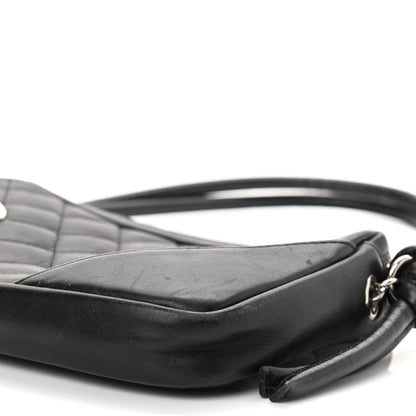 Chanel Calfskin Quilted Cambon Pochette Black White 10 of 11