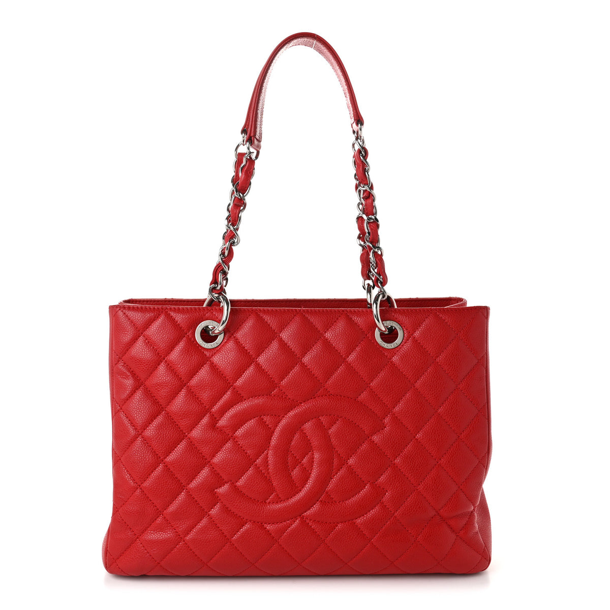 Caviar Quilted Grand Shopping Tote GST Red