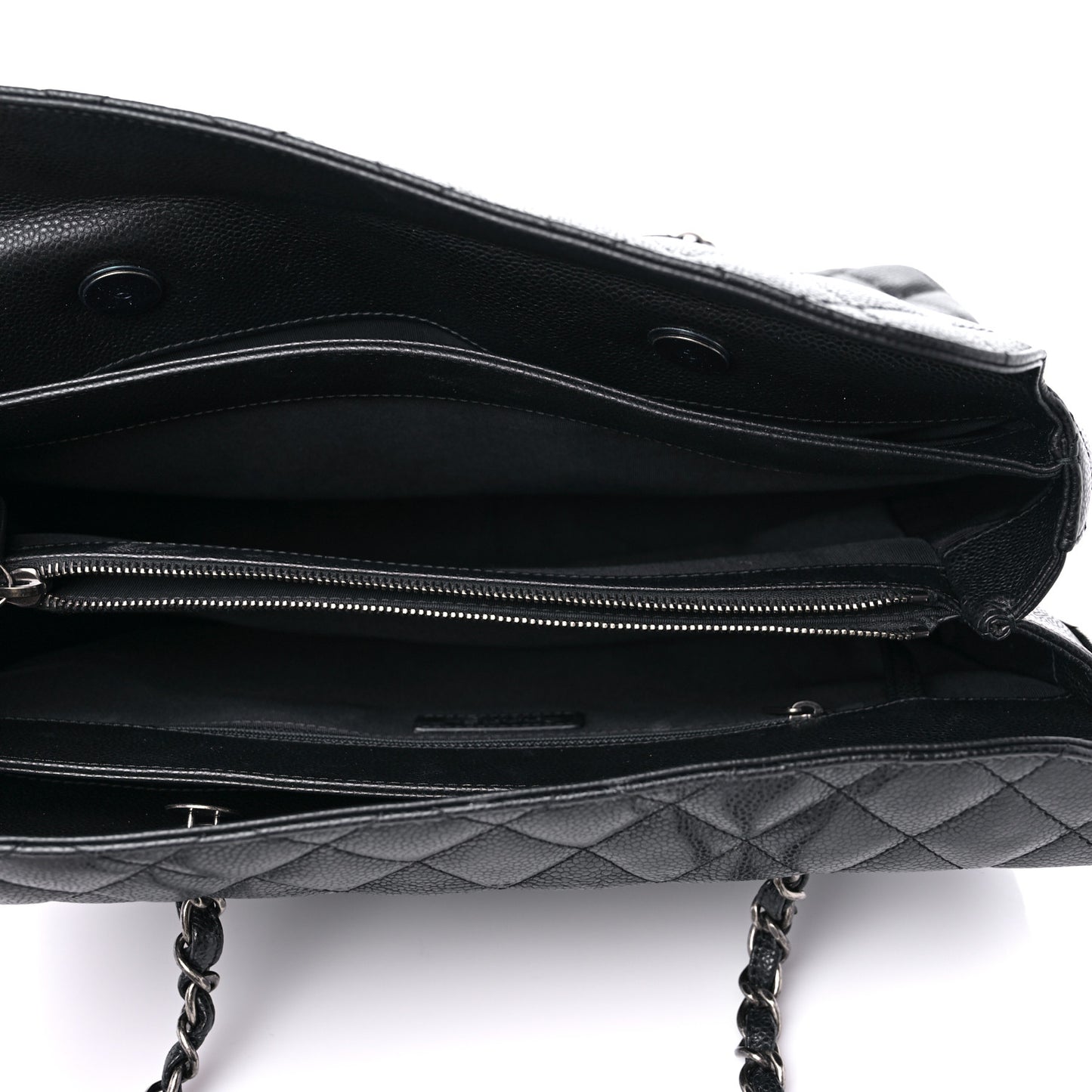 Caviar Quilted City Shopping Tote Black