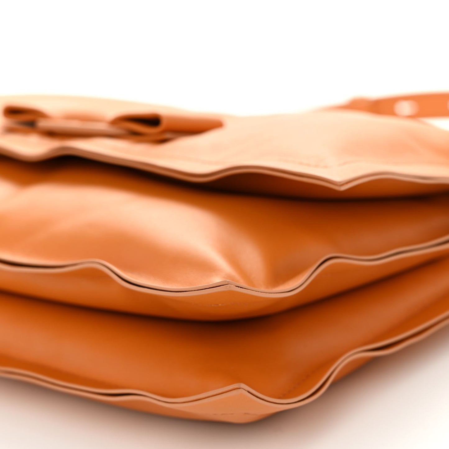 Calfskin Small Viva Bow Shoulder Bag Orange