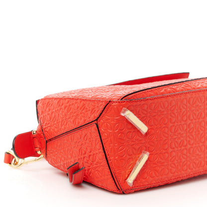 Loewe Calfskin Embossed Small Puzzle Bag Red 10 of 11