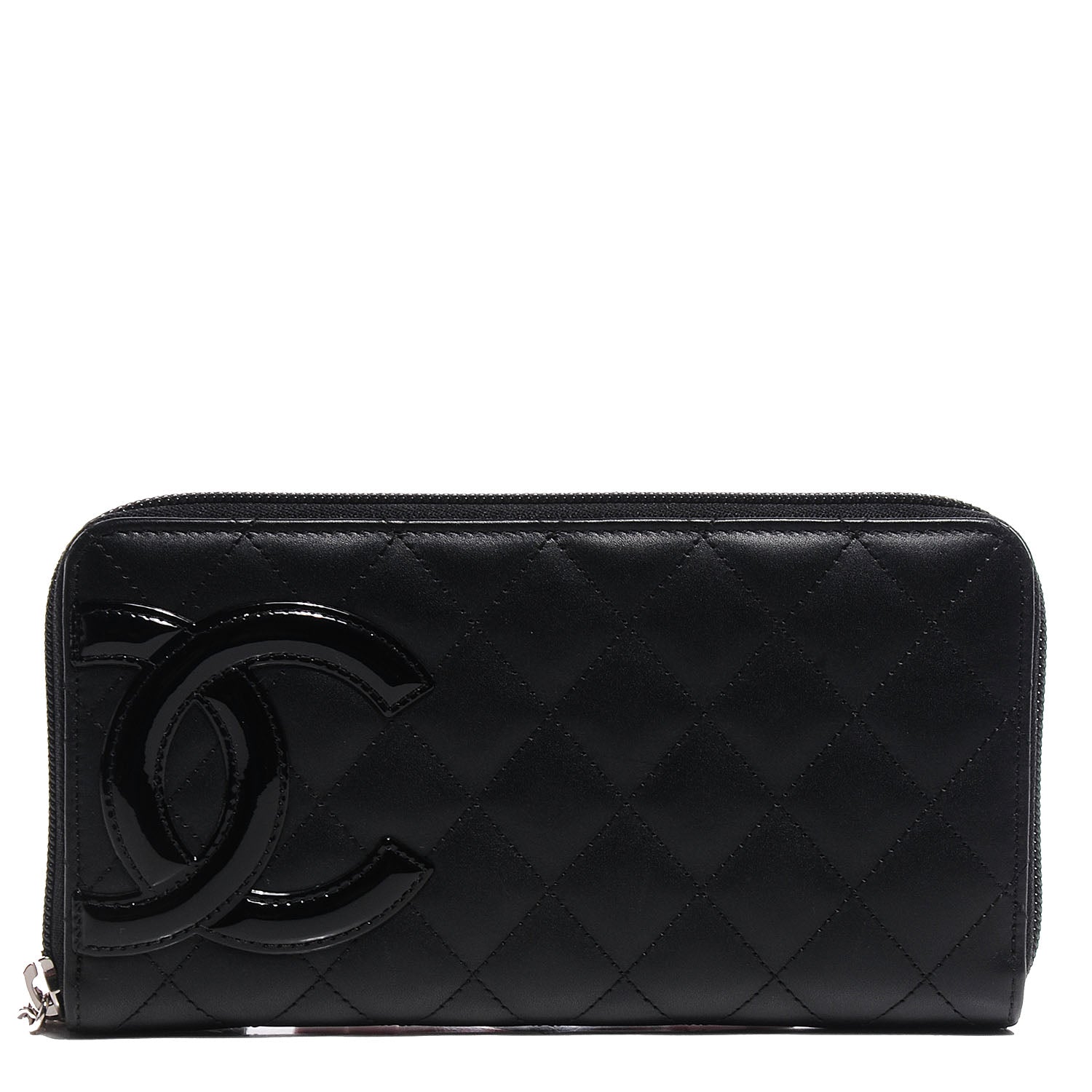Chanel Calfskin Quilted Cambon Large Gusset Zip Around Wallet Black 1 of 9