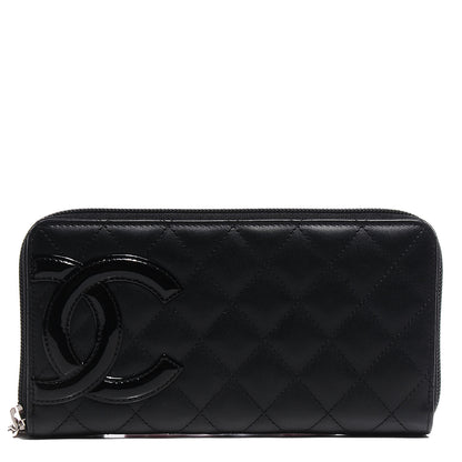 Chanel Calfskin Quilted Cambon Large Gusset Zip Around Wallet Black 1 of 9