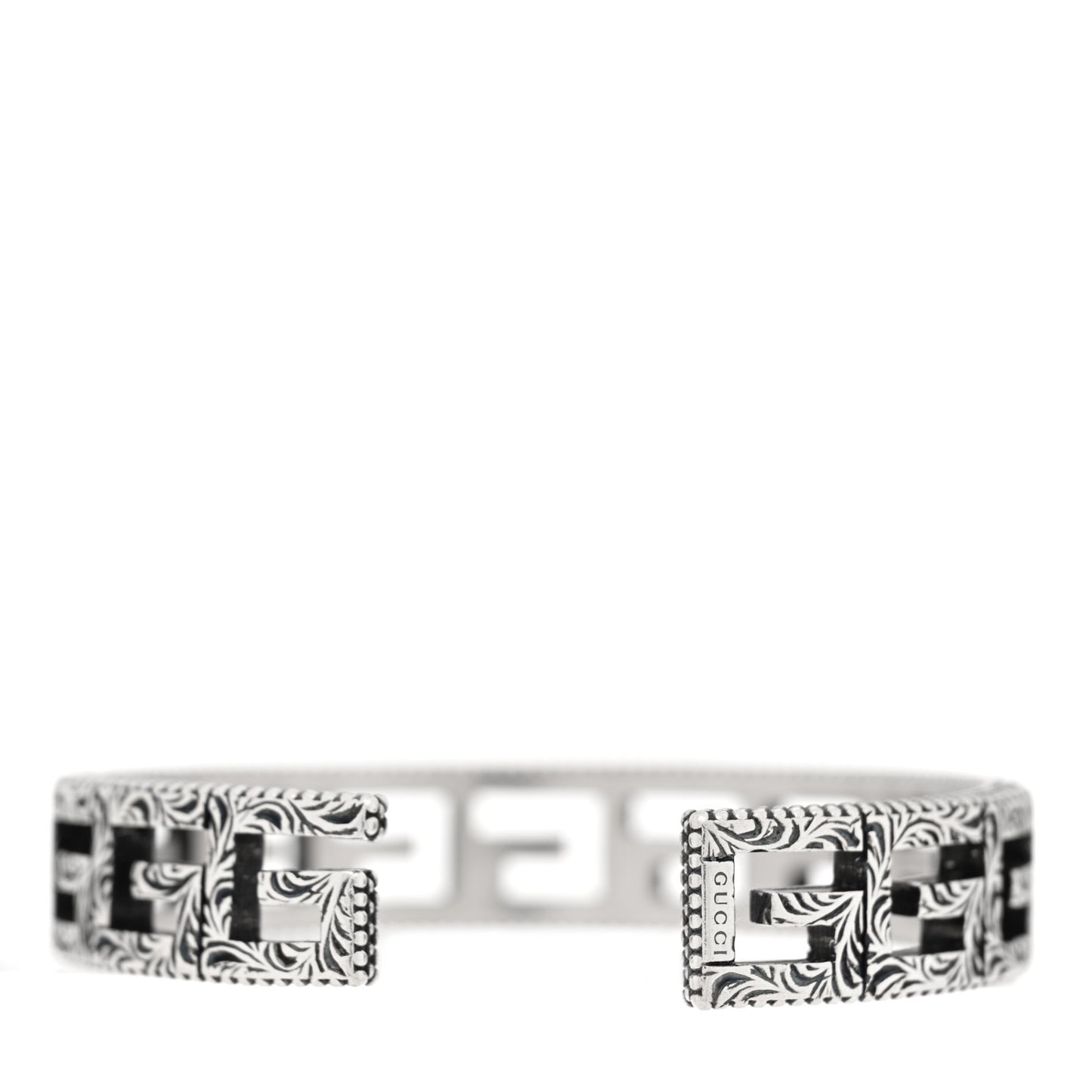 Sterling Silver Square G Motif Cuff Bracelet