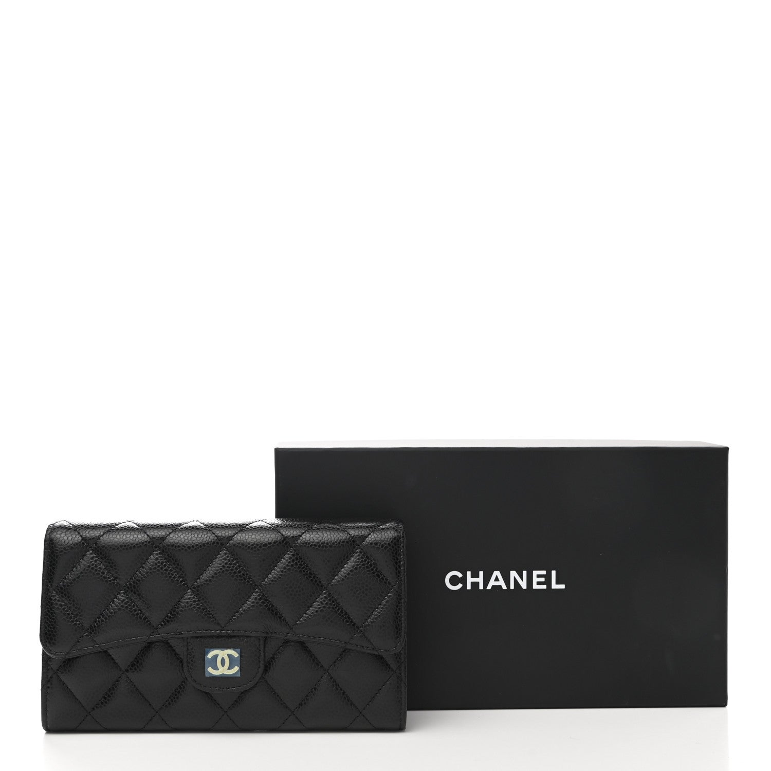 Chanel Caviar Quilted Large Flap Wallet Black 9 of 9