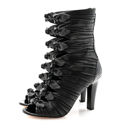 Chanel Lambskin Patent Bows Boots 39.5 Black 4 of 9