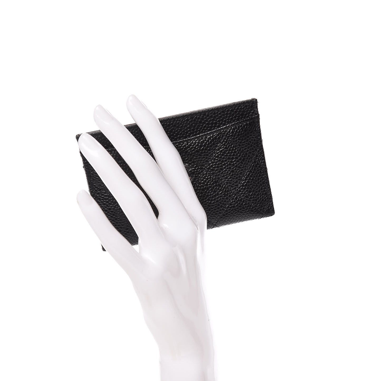 Caviar Quilted Card Holder Black