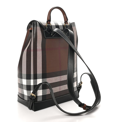 Burberry E-Canvas Check Backpack Dark Birch Brown 3 of 9
