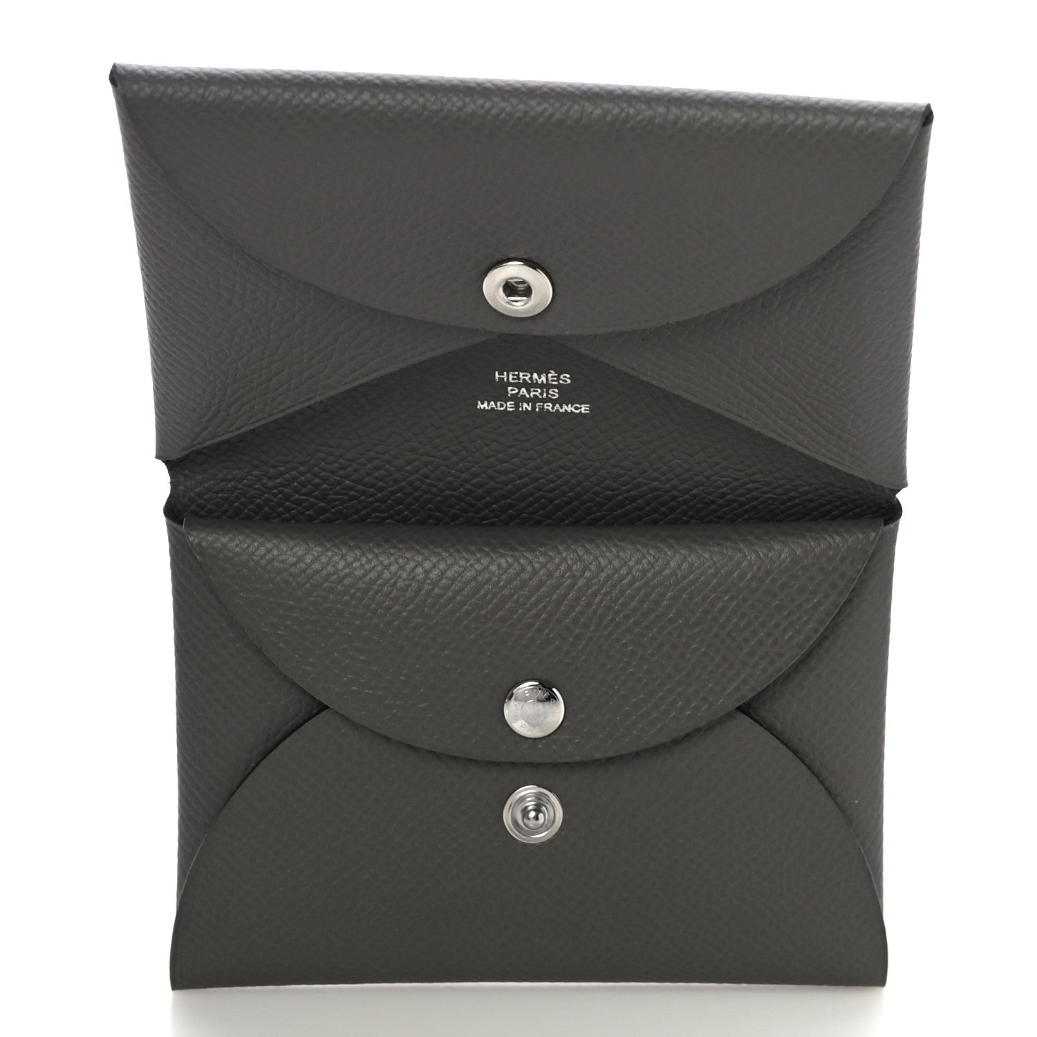 Hermes Epsom Calvi Duo Card Case Gris Meyer 5 of 10