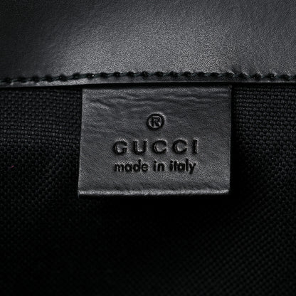 Gucci Soft GG Supreme Monogram Appia Calfskin Web Double Buckle Backpack Black 6 of 9