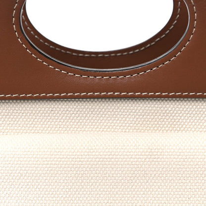 Burberry Canvas Smooth Calfskin Two Tone Mini Pocket Bag Natural Malt Brown 8 of 10