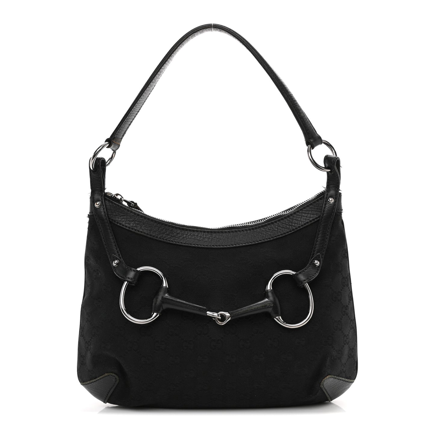 Monogram Horsebit Hobo Black