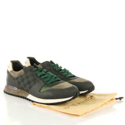 Louis Vuitton Suede Damier Run Away Sneakers 11 Vert 5 of 8