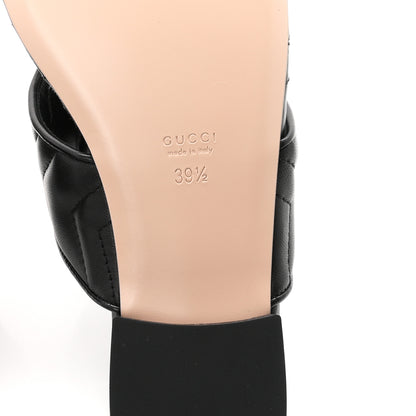 Gucci Nappa Charlotte Double G Marmont Thong Sandals 39.5 Black 7 of 10
