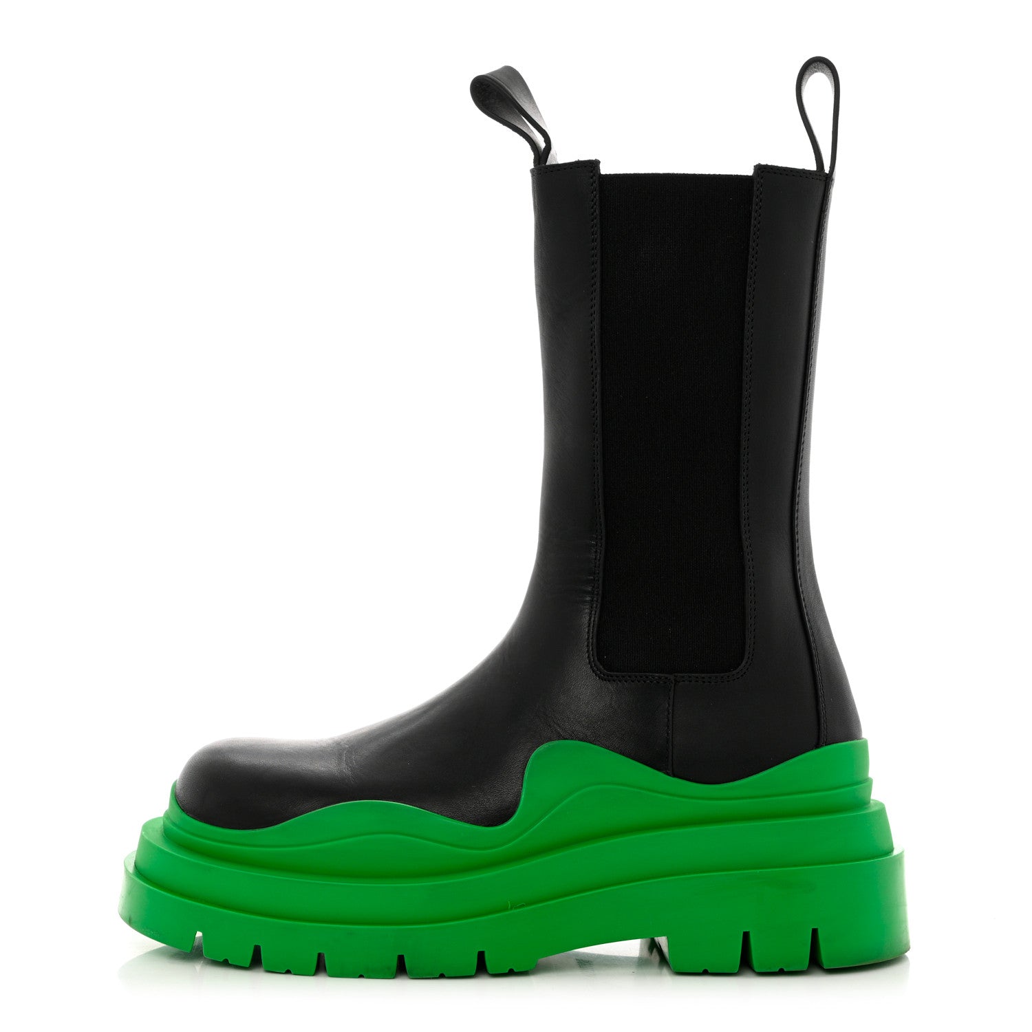 Bottega Veneta Calfskin The Tire Chelsea Boots 36 Black Grass 1 of 12
