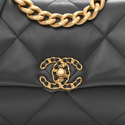 Chanel Lambskin Quilted Medium Chanel 19 Flap Dark Grey 8 of 9