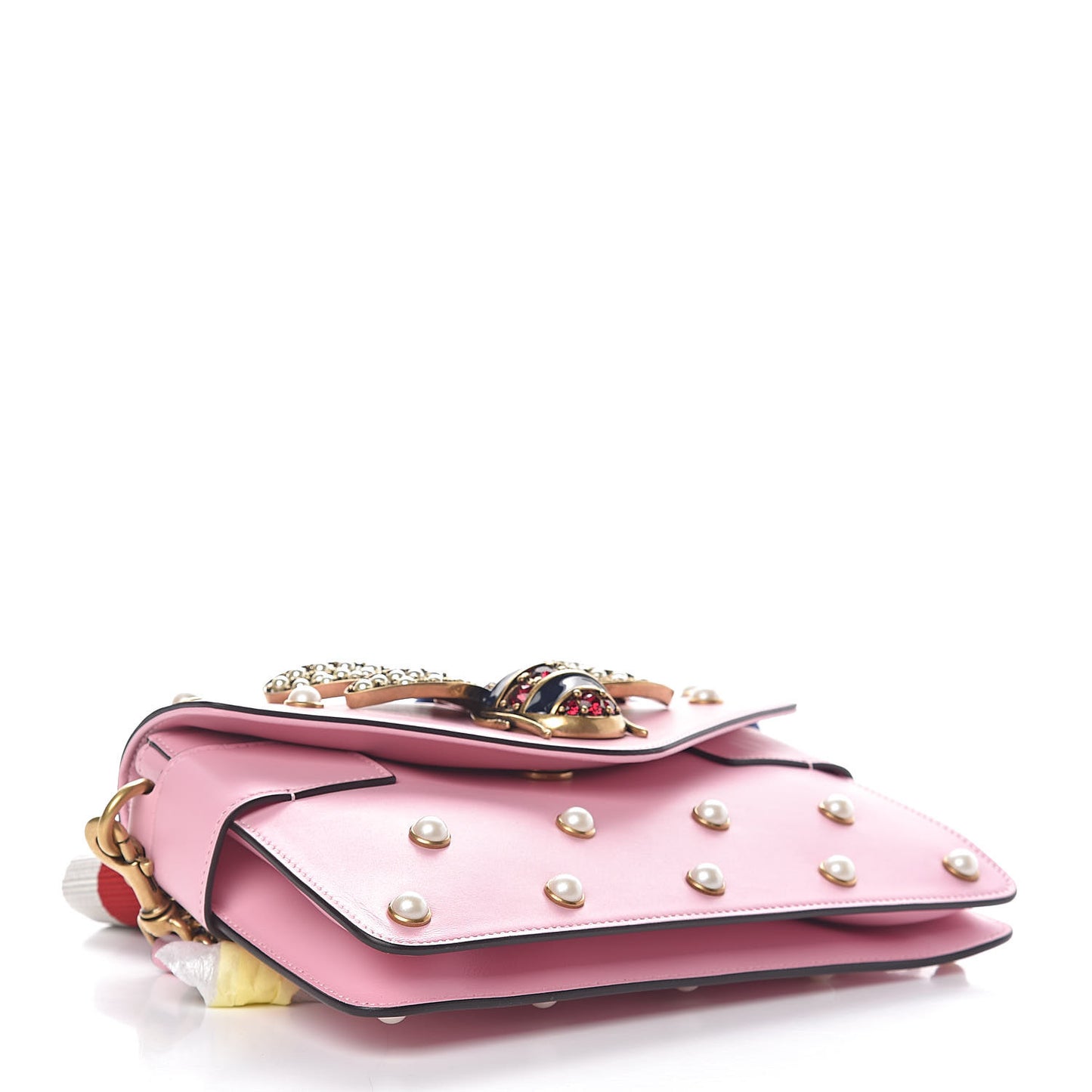 Nappa Pearl Studded Mini Queen Margaret Broadway Shoulder Bag Sugar Pink