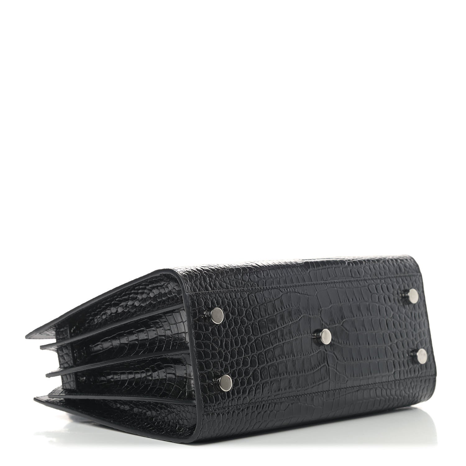 Saint Laurent Calfskin Crocodile Embossed Baby Sac De Jour Black 3 of 4