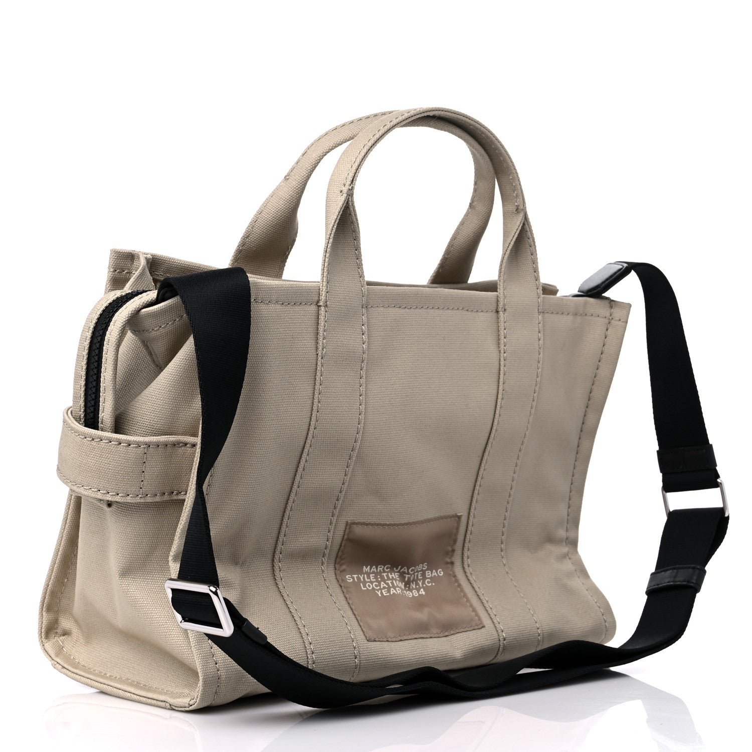 Marc Jacobs Cotton Canvas Medium The Traveler Tote Bag Beige 3 of 8