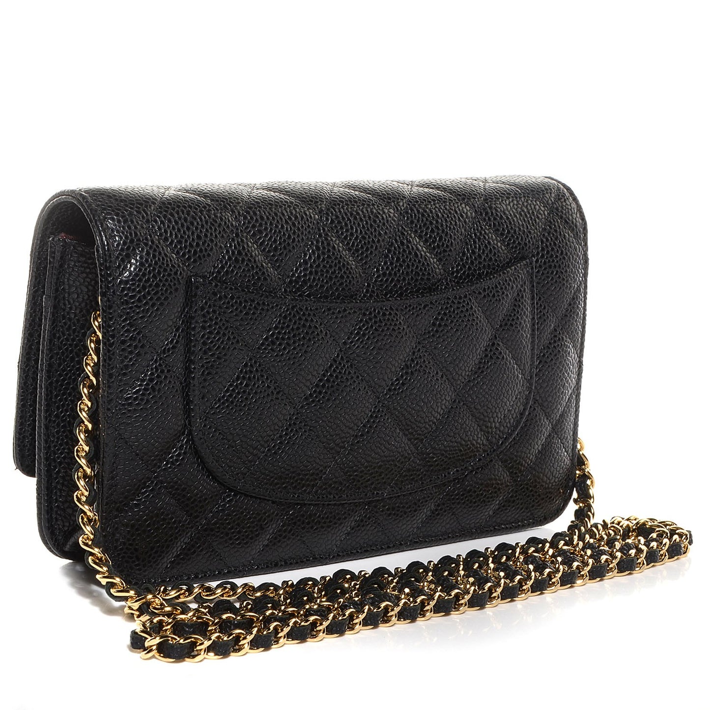 Caviar Quilted Wallet On Chain WOC Black