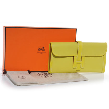 Hermes Swift and Chevre Jige Elan 29 Clutch Lime 5 of 8
