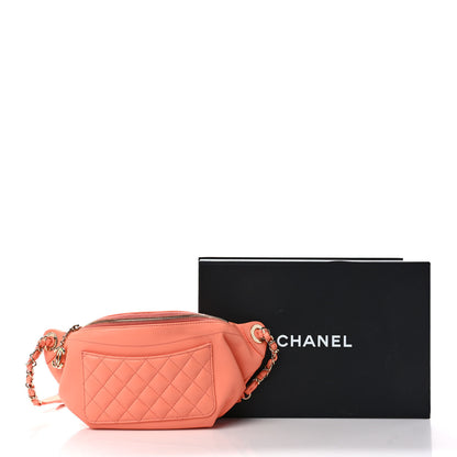 Chanel Lambskin Quilted Bi Waist Bag Fanny Pack Orange 10 of 10