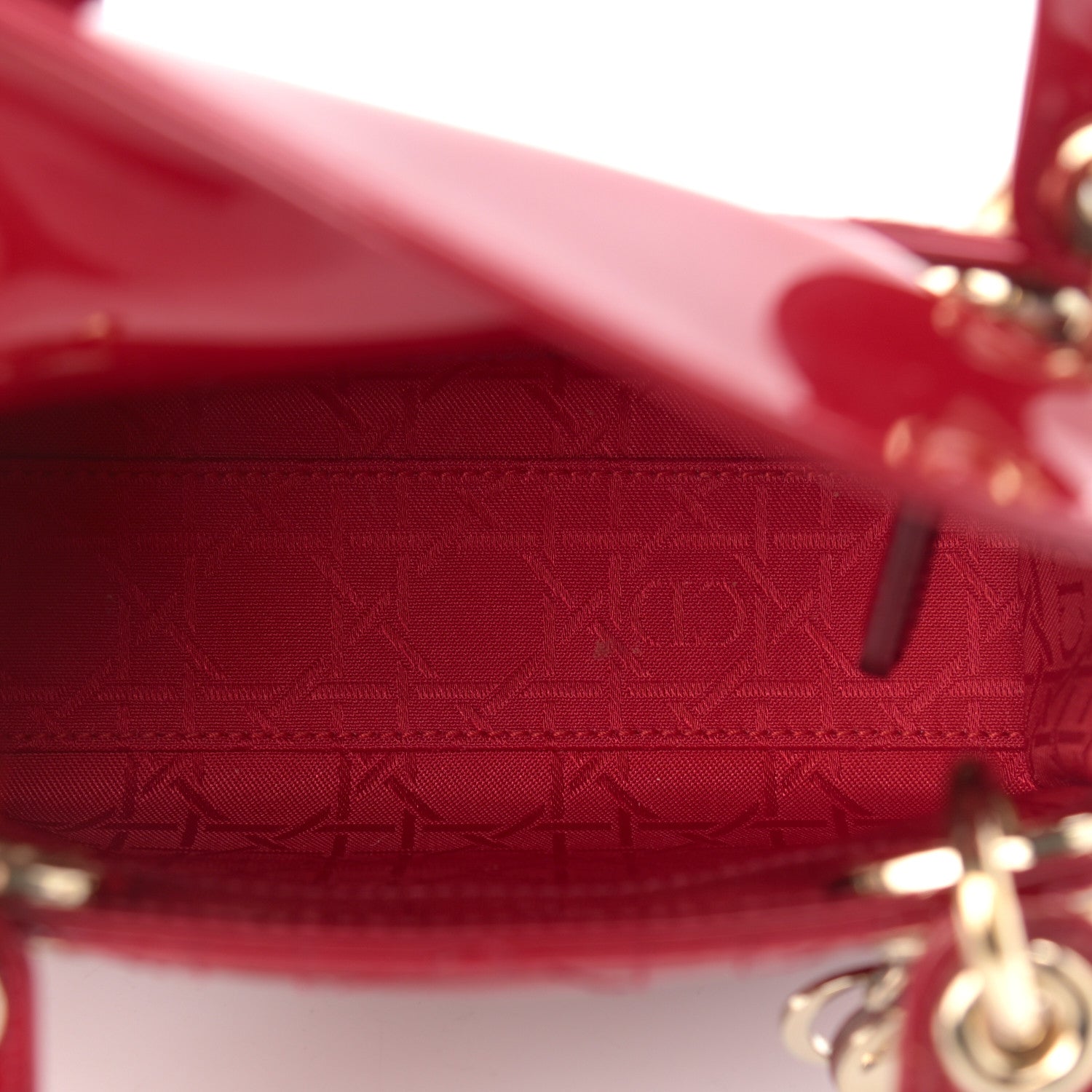 Christian Dior Patent Cannage Mini Lady Dior Red 5 of 11