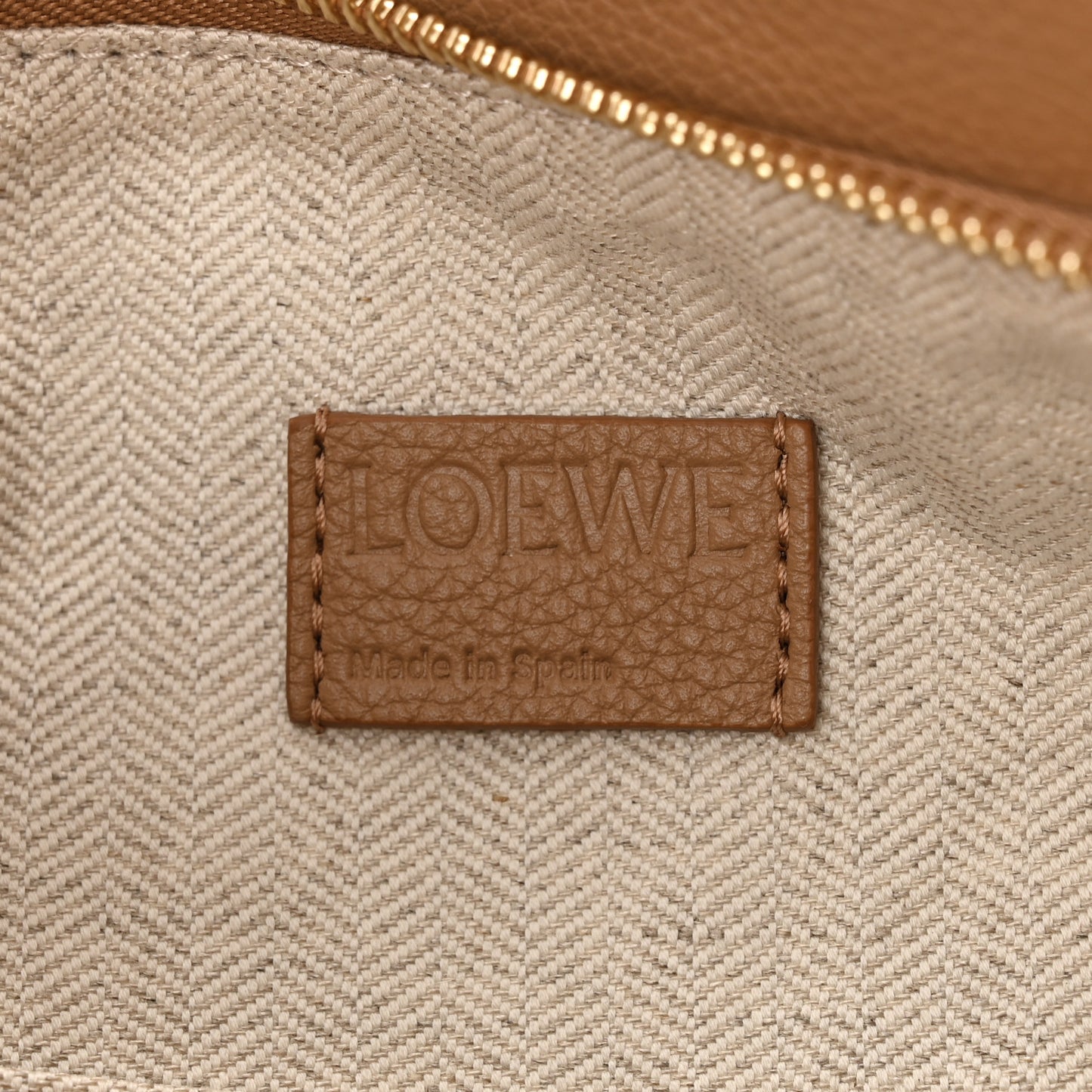 Grained Calfskin Small Puzzle Edge Bag Toffee