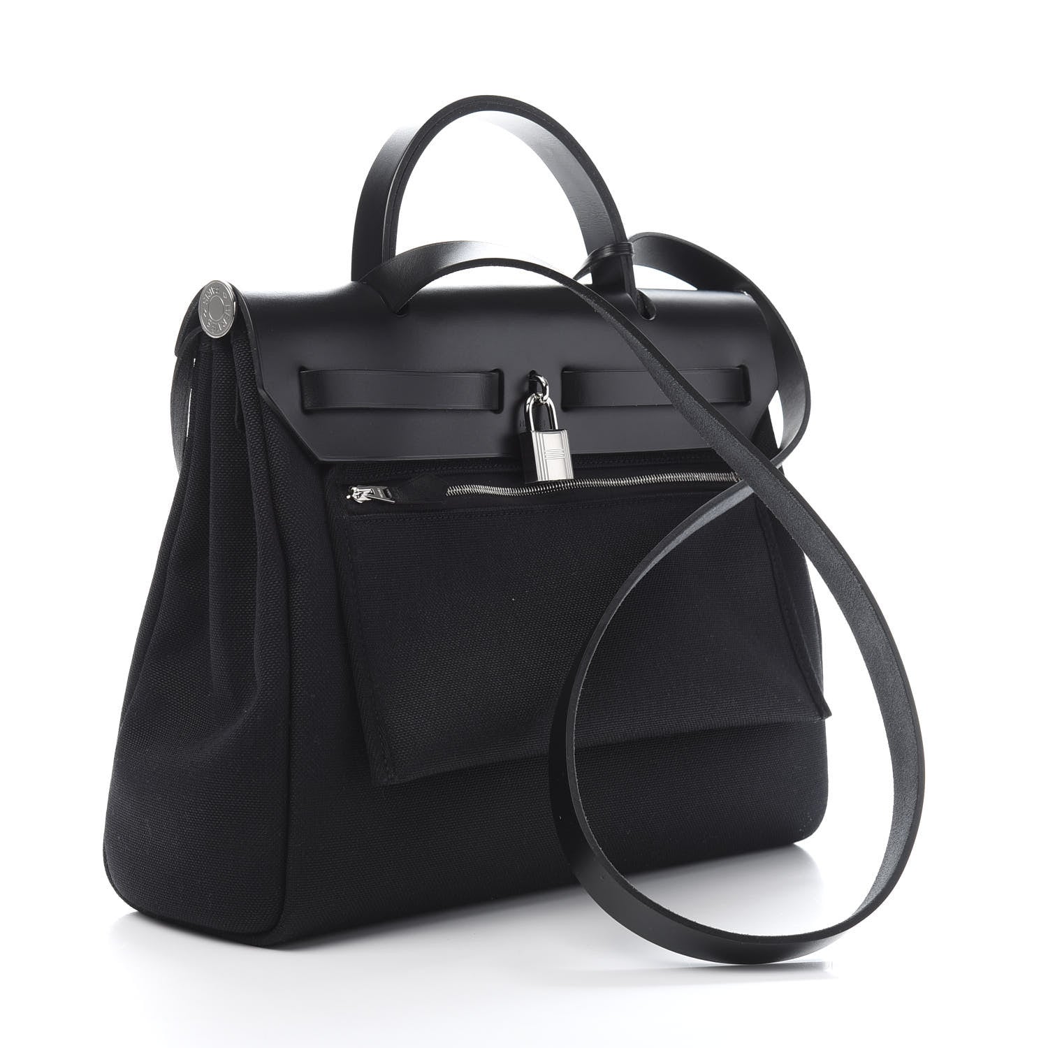 Hermes Military Toile Vache Hunter Herbag Zip PM 31 Black 4 of 13