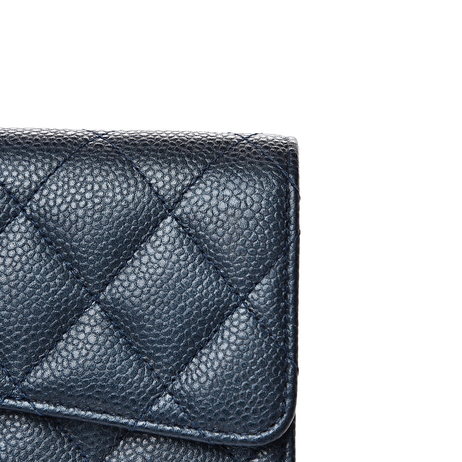 Chanel Iridescent Caviar Quilted Large Gusset Flap Wallet Dark Blue 9 of 9