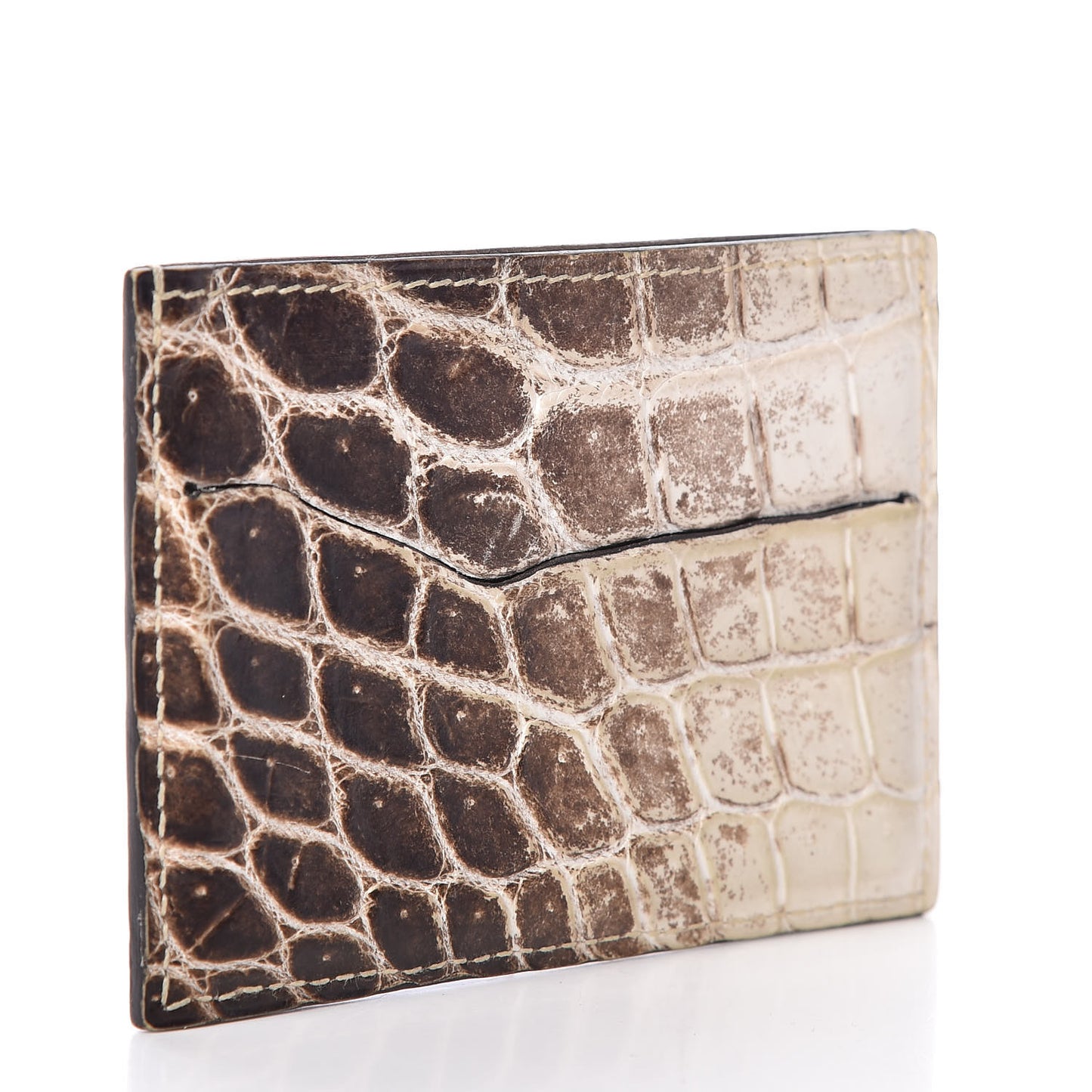 Matte Niloticus Crocodile Himalaya Petit H Card Case Blanc