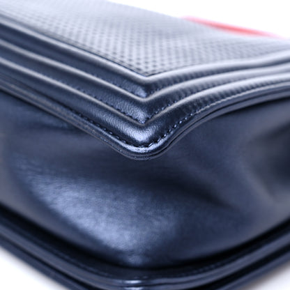 Chanel Lambskin Embossed New Medium Boy Cube Flap Navy 10 of 17