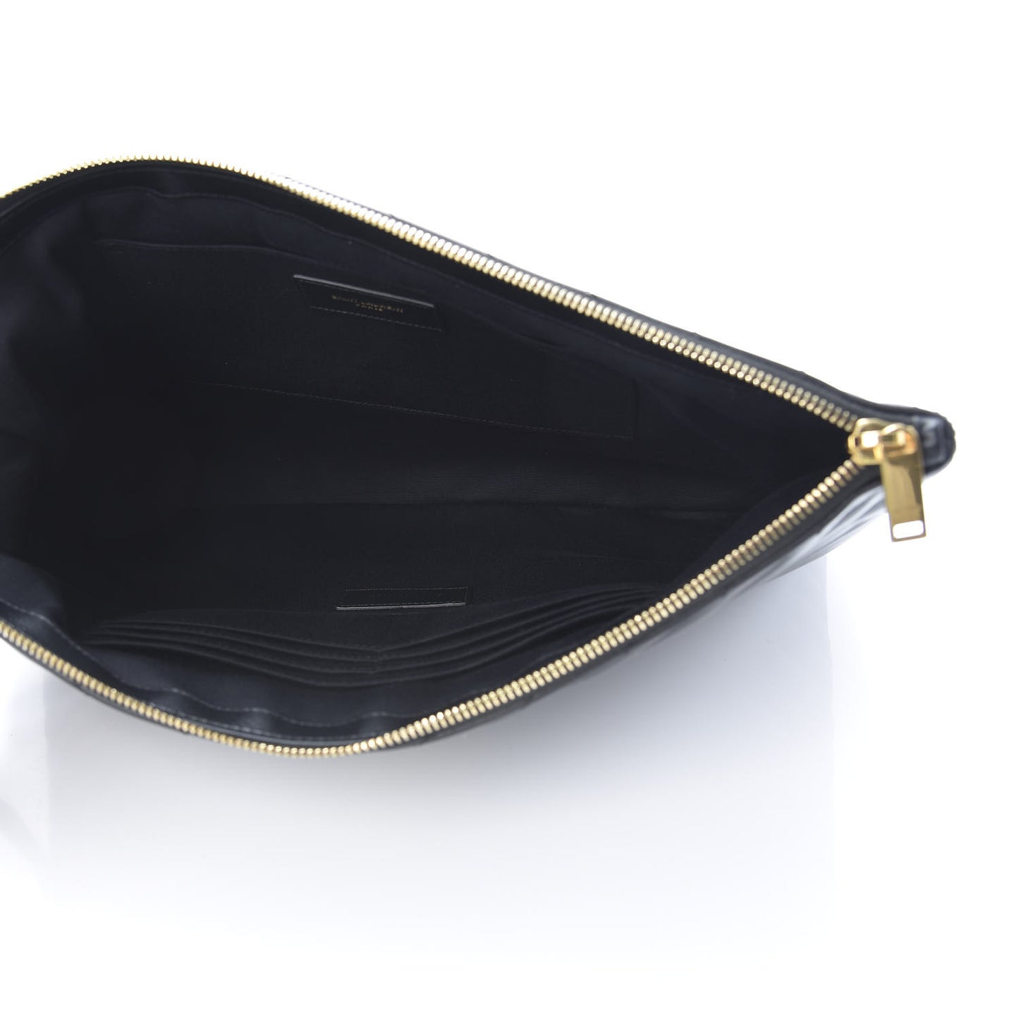 Calfskin Matelasse Chevron Monogram Document Holder Black