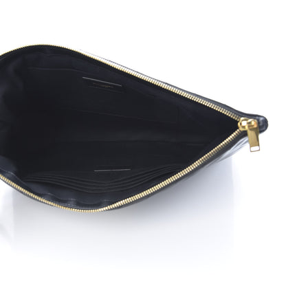 Saint Laurent Calfskin Matelasse Chevron Monogram Document Holder Black 5 of 10