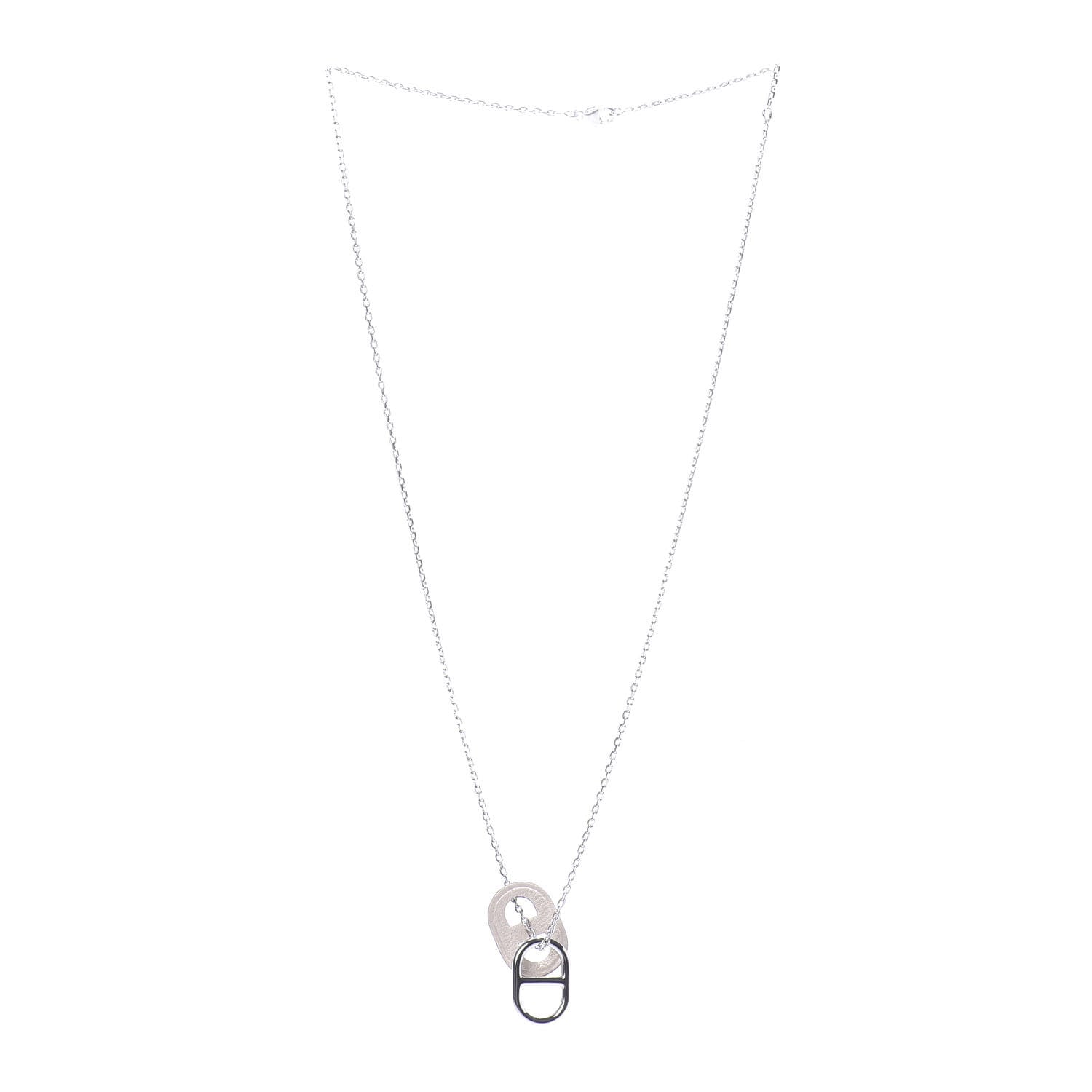 Hermes Swift O'Maillon Pendant Necklace White 2 of 7