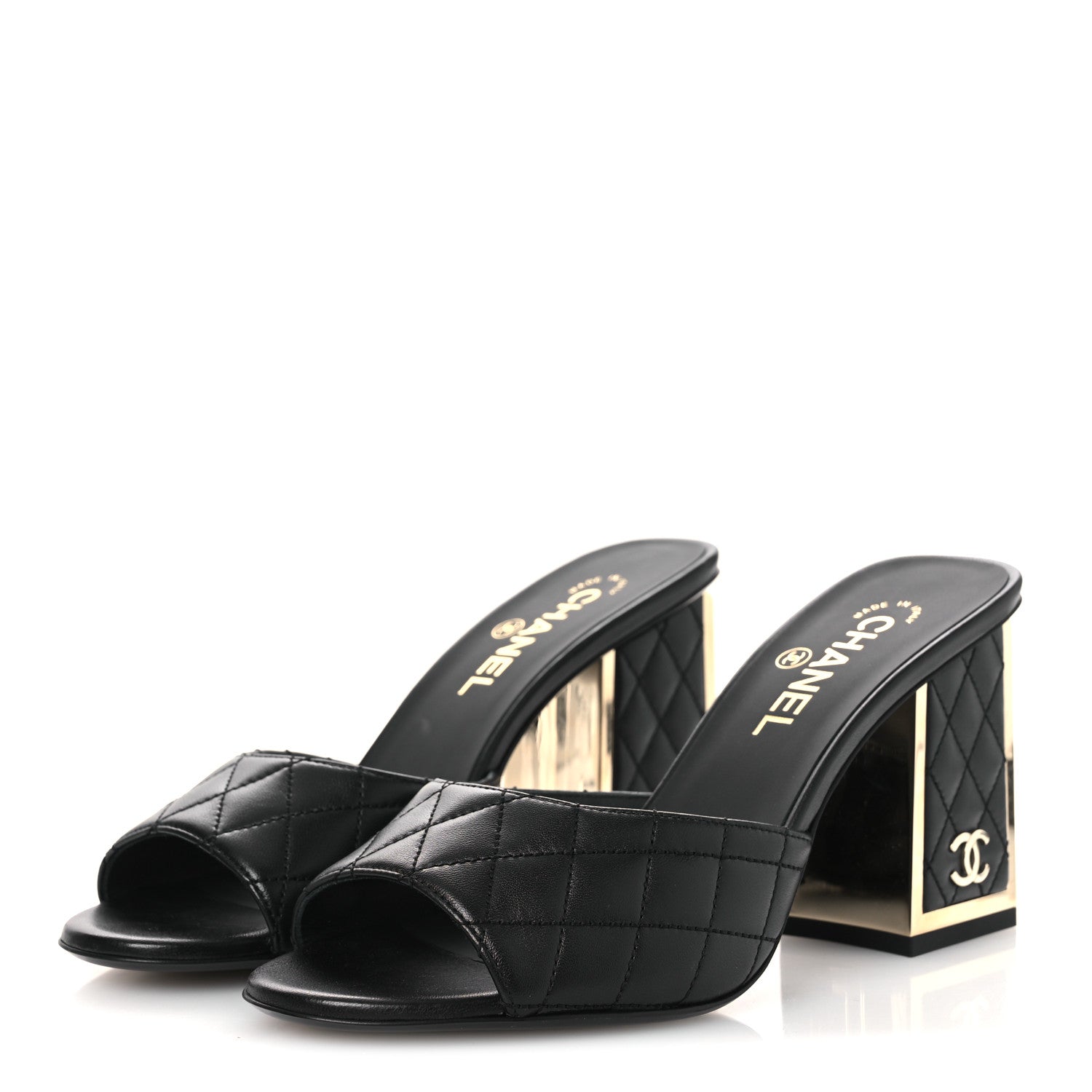 Chanel Lambskin Quilted CC Mules 40 Black 4 of 11