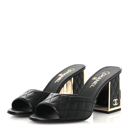 Chanel Lambskin Quilted CC Mules 40 Black 4 of 11