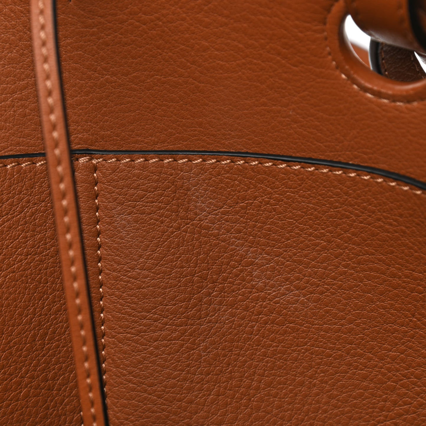 Smooth Calfskin Small Anagram Tote Tan