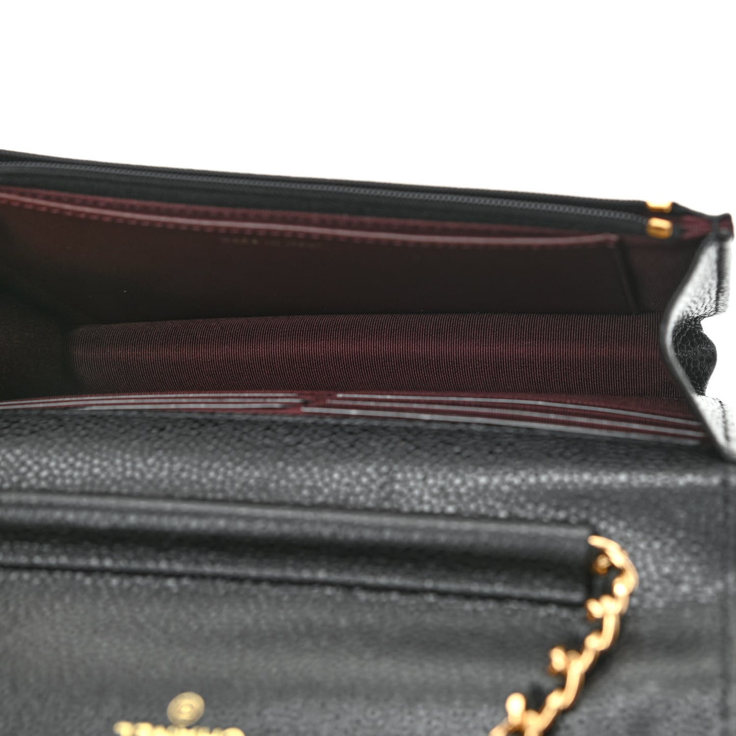 Caviar Quilted Wallet On Chain WOC Black
