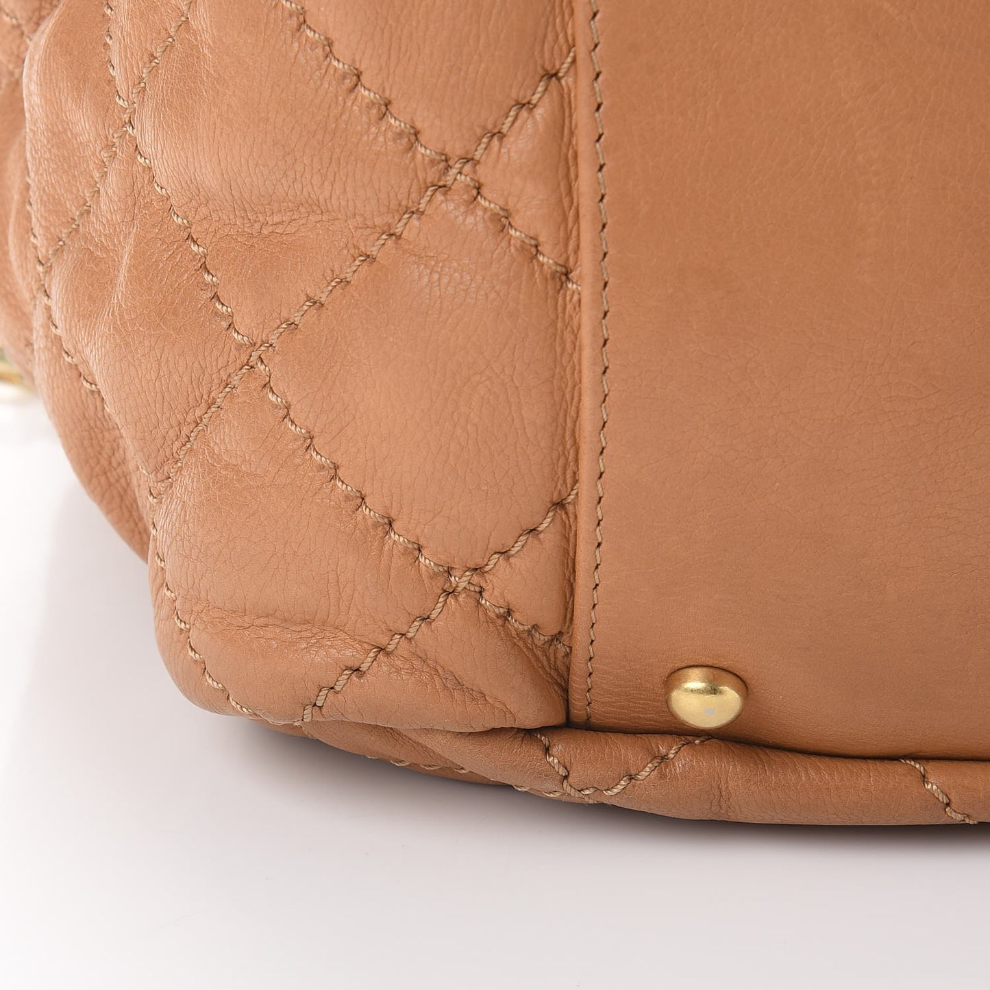Calfskin Quilted Jumbo Retro Chain Accordion Flap Dark Beige