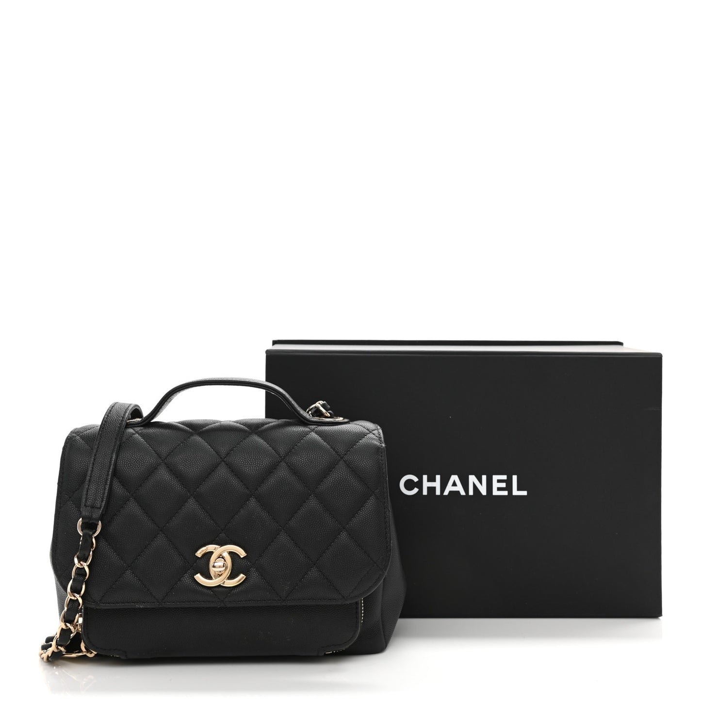 Caviar Quilted Medium Business Affinity Flap Black