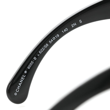 Chanel Acetate Metal Crystal Square Folding Sunglasses 6055-B Black 5 of 8