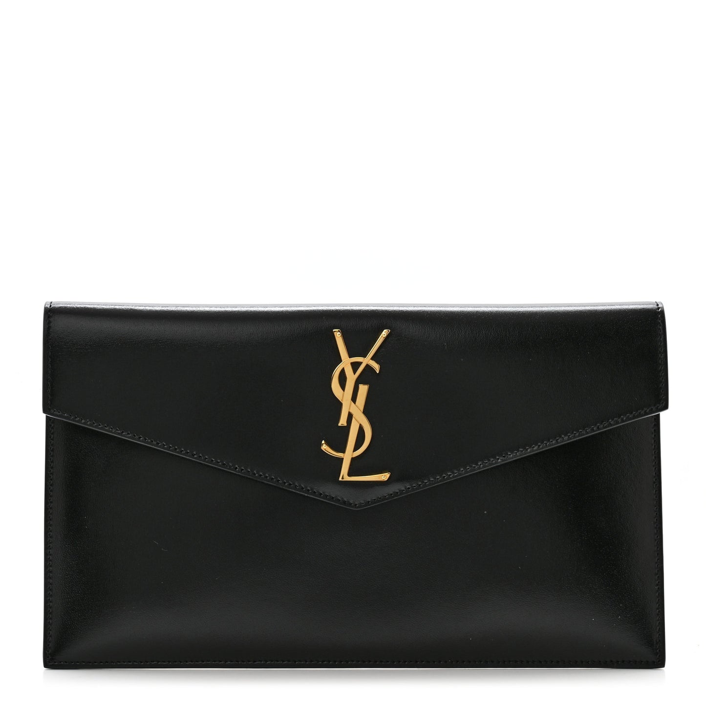 Smooth Shiny Calfskin Monogram Uptown Pouch Black
