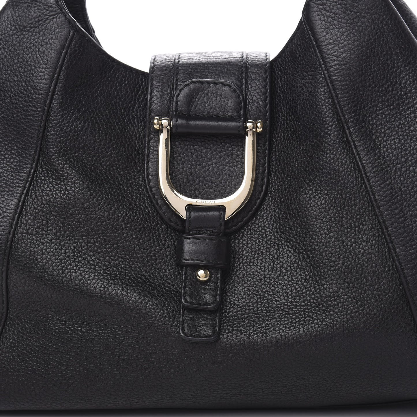Pebbled Calfskin Medium Greenwich Shoulder Bag Black