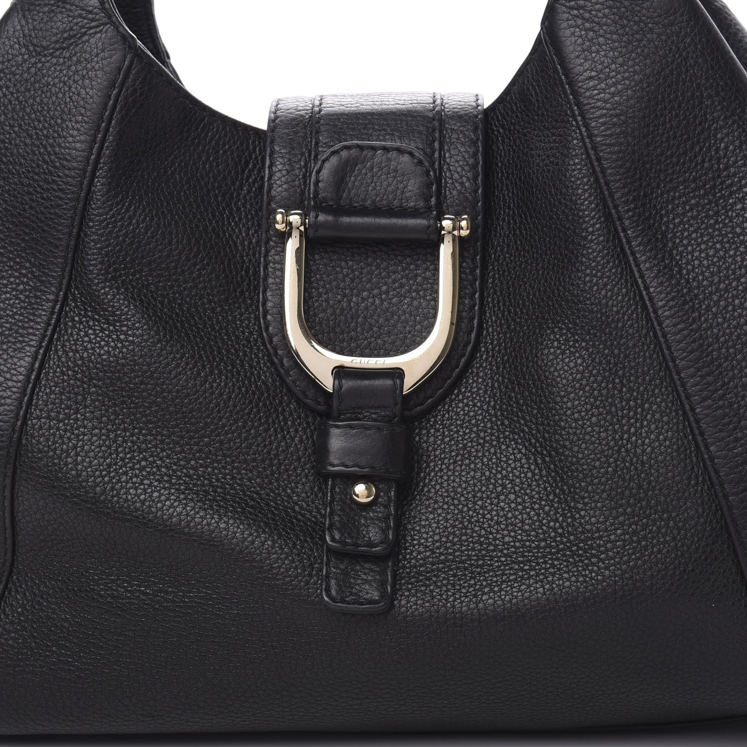 Gucci Pebbled Calfskin Medium Greenwich Shoulder Bag Black 8 of 12